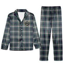 ScotsTee Shop Scottish Davidson of Tulloch Dress Modern Crest Tartan Pajama Satin Velvet Flannel Pajama Set