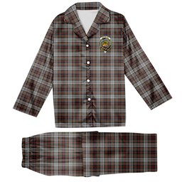 ScotsTee Shop Scottish Douglas Ancient Dress WCWM Crest Tartan Pajama Satin Velvet Flannel Pajama Set