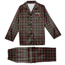 ScotsTee Shop Scottish Currie of Arran Crest Tartan Pajama Satin Velvet Flannel Pajama Set
