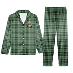 ScotsTee Shop Scottish Donald Lord of the Isles Hunting Crest Tartan Pajama Satin Velvet Flannel Pajama Set
