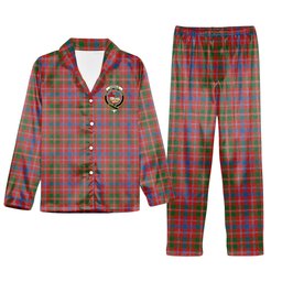 ScotsTee Shop Scottish Donald of Glenaladale Ancient Crest Tartan Pajama Satin Velvet Flannel Pajama Set