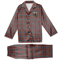 ScotsTee Shop Scottish Hannay Dress Crest Tartan Pajama Satin Velvet Flannel Pajama Set