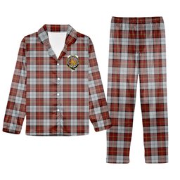 ScotsTee Shop Scottish Gillies Red Dress Crest Tartan Pajama Satin Velvet Flannel Pajama Set