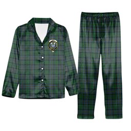 ScotsTee Shop Scottish Hope Vere Lochcarron Crest Tartan Pajama Satin Velvet Flannel Pajama Set
