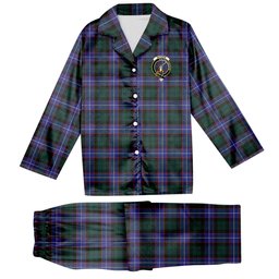 ScotsTee Shop Scottish Guthrie Modern Crest Tartan Pajama Satin Velvet Flannel Pajama Set
