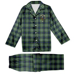 ScotsTee Shop Scottish Haliburton Crest Tartan Pajama Satin Velvet Flannel Pajama Set