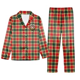 ScotsTee Shop Scottish Gibbs Crest Tartan Pajama Satin Velvet Flannel Pajama Set