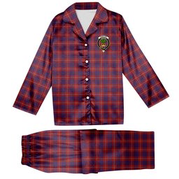 ScotsTee Shop Scottish Hamilton Crest Tartan Pajama Satin Velvet Flannel Pajama Set