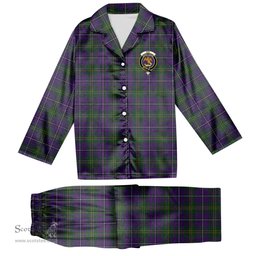 ScotsTee Shop Scottish Hay of Megginch Crest Tartan Pajama Satin Velvet Flannel Pajama Set