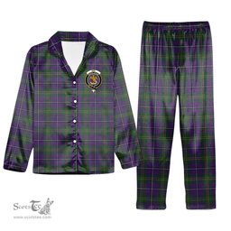 ScotsTee Shop Scottish Hay of Megginch Crest Tartan Pajama Satin Velvet Flannel Pajama Set