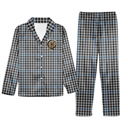 ScotsTee Shop Scottish Gladstone Crest Tartan Pajama Satin Velvet Flannel Pajama Set