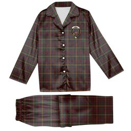 ScotsTee Shop Scottish Hall Modern Crest Tartan Pajama Satin Velvet Flannel Pajama Set