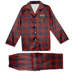 ScotsTee Shop Scottish Fraser 1842 Crest Tartan Pajama Satin Velvet Flannel Pajama Set