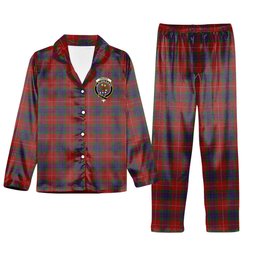 ScotsTee Shop Scottish Fraser 1842 Crest Tartan Pajama Satin Velvet Flannel Pajama Set