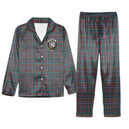 ScotsTee Shop Scottish Galbraith Old Modern Crest Tartan Pajama Satin Velvet Flannel Pajama Set
