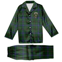 ScotsTee Shop Scottish Henderson Modern Crest Tartan Pajama Satin Velvet Flannel Pajama Set