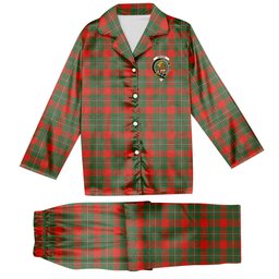 ScotsTee Shop Scottish Gregor Ancient Crest Tartan Pajama Satin Velvet Flannel Pajama Set