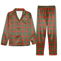 ScotsTee Shop Scottish Gregor Ancient Crest Tartan Pajama Satin Velvet Flannel Pajama Set