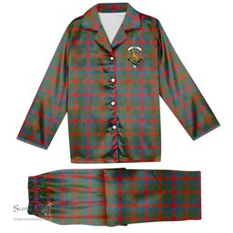ScotsTee Shop Scottish Gow Ancient Crest Tartan Pajama Satin Velvet Flannel Pajama Set