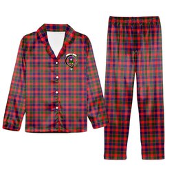 ScotsTee Shop Scottish Gow of Skeoch Crest Tartan Pajama Satin Velvet Flannel Pajama Set