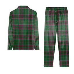 ScotsTee Shop Scottish Gray Hunting Modern Crest Tartan Pajama Satin Velvet Flannel Pajama Set