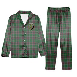 ScotsTee Shop Scottish Gray Hunting Modern Crest Tartan Pajama Satin Velvet Flannel Pajama Set