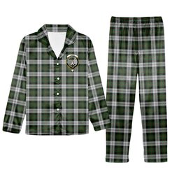 ScotsTee Shop Scottish Gunn Mrs Jane of Kirkhill House Wick Crest Tartan Pajama Satin Velvet Flannel Pajama Set