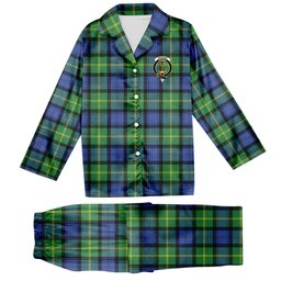 ScotsTee Shop Scottish Gordon Old Ancient Crest Tartan Pajama Satin Velvet Flannel Pajama Set