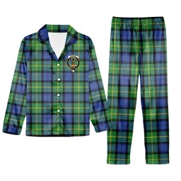 ScotsTee Shop Scottish Gordon Old Ancient Crest Tartan Pajama Satin Velvet Flannel Pajama Set