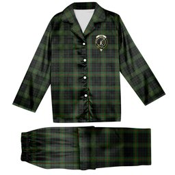 ScotsTee Shop Scottish Gunn VS Crest Tartan Pajama Satin Velvet Flannel Pajama Set