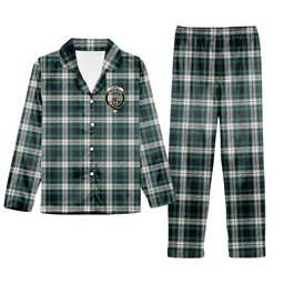 ScotsTee Shop Scottish Forbes Dress Modern Crest Tartan Pajama Satin Velvet Flannel Pajama Set