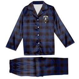 ScotsTee Shop Scottish Home Vestiarium Scoticum Crest Tartan Pajama Satin Velvet Flannel Pajama Set