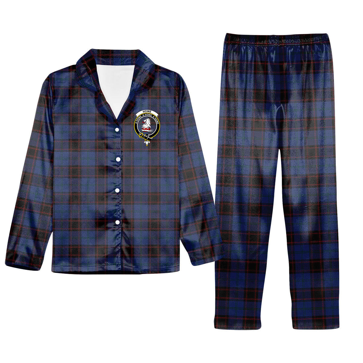 ScotsTee Shop Scottish Home Vestiarium Scoticum Crest Tartan Pajama Satin Velvet Flannel Pajama Set