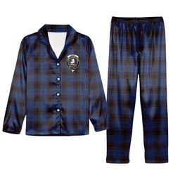 ScotsTee Shop Scottish Home Vestiarium Scoticum Crest Tartan Pajama Satin Velvet Flannel Pajama Set