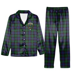 ScotsTee Shop Scottish Ferguson of Balquhidder Crest Tartan Pajama Satin Velvet Flannel Pajama Set