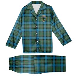 ScotsTee Shop Scottish Ferguson Ancient Crest Tartan Pajama Satin Velvet Flannel Pajama Set