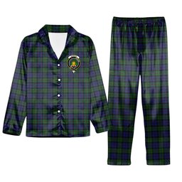 ScotsTee Shop Scottish Dundas Crest Tartan Pajama Satin Velvet Flannel Pajama Set