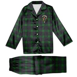 ScotsTee Shop Scottish Elphinstone Hunting Crest Tartan Pajama Satin Velvet Flannel Pajama Set