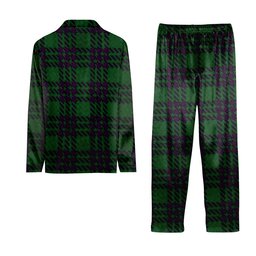 ScotsTee Shop Scottish Elphinstone Hunting Crest Tartan Pajama Satin Velvet Flannel Pajama Set