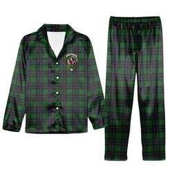 ScotsTee Shop Scottish Elphinstone Hunting Crest Tartan Pajama Satin Velvet Flannel Pajama Set