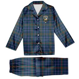 ScotsTee Shop Scottish Edmonstone Modern Crest Tartan Pajama Satin Velvet Flannel Pajama Set