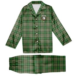 ScotsTee Shop Scottish Dunbar Hunting Ancient Crest Tartan Pajama Satin Velvet Flannel Pajama Set