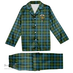 ScotsTee Shop Scottish Gow Hunting Ancient Crest Tartan Pajama Satin Velvet Flannel Pajama Set