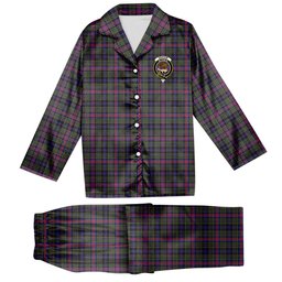 ScotsTee Shop Scottish Graham of Airth Modern Crest Tartan Pajama Satin Velvet Flannel Pajama Set