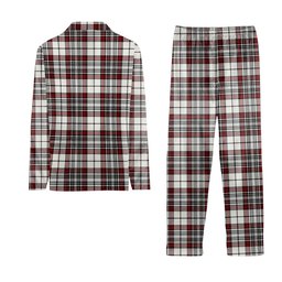 ScotsTee Shop Scottish Dunbar Plaid Modern Crest Tartan Pajama Satin Velvet Flannel Pajama Set