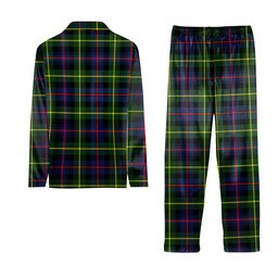 ScotsTee Shop Scottish Farquharson Modern Crest Tartan Pajama Satin Velvet Flannel Pajama Set