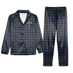 ScotsTee Shop Scottish Fletcher Modern Crest Tartan Pajama Satin Velvet Flannel Pajama Set