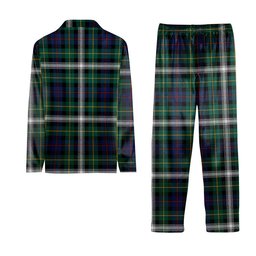 ScotsTee Shop Scottish Farquharson Dress Modern Crest Tartan Pajama Satin Velvet Flannel Pajama Set