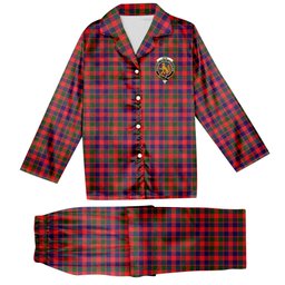 ScotsTee Shop Scottish Gow Modern Crest Tartan Pajama Satin Velvet Flannel Pajama Set