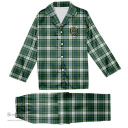 ScotsTee Shop Scottish Forbes Dress Ancient Crest Tartan Pajama Satin Velvet Flannel Pajama Set
